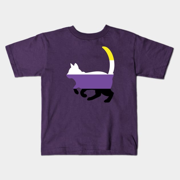 Pride Animals- Nonbinary Cat Kids T-Shirt by HeckHound